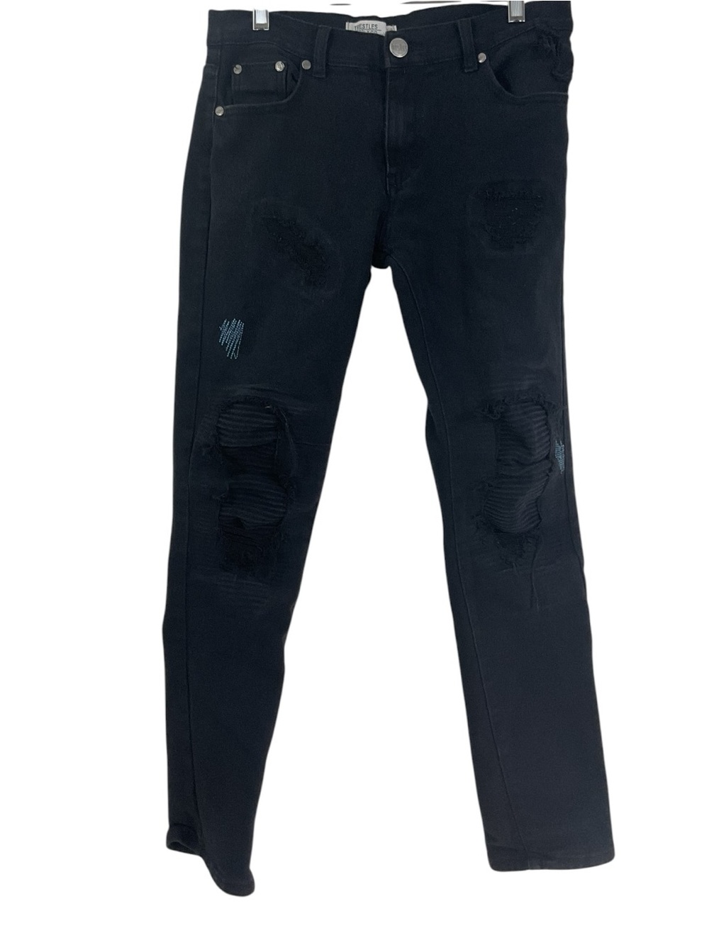 Trestles Supply Company Black Distressed Jeans Men’s 32 Ripped Biker Moto Denim